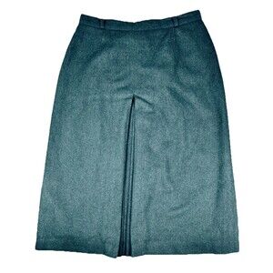 VTG Women’s Christmas Green Wool Academia Cottage Skirt USA Size S
